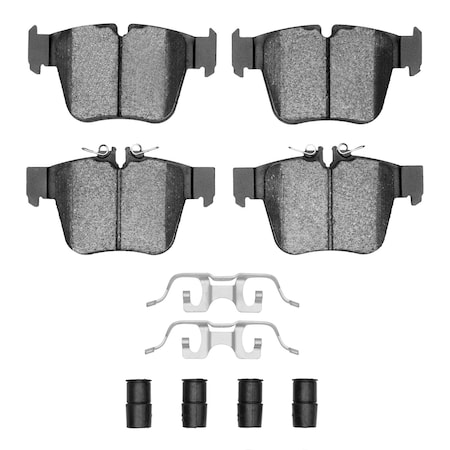 DYNAMIC FRICTION CO 5000 Euro Ceramic Brake Pads and Hardware Kit, Low Dust, Rear 1600-1872-01